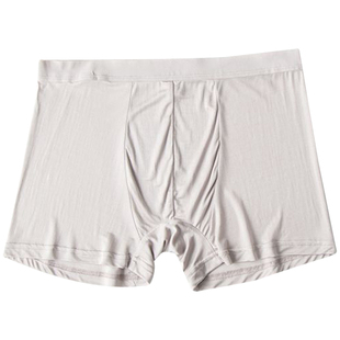 男新款银灰色超细针织平角裤型男时尚真丝内裤短裤全桑蚕丝