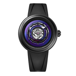 Peacock孔雀黑洞中置陀飞轮机械表镂空手表男士品牌情侣腕表官方