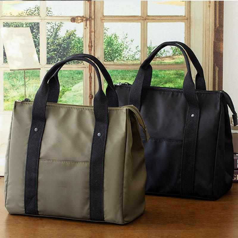 日式饭盒袋上班族手提大容量加厚铝箔保温袋高颜值防水通勤便当包