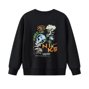 【拜年服】Nike 3brand童装儿童卫衣男童长袖2026春季新款上衣红