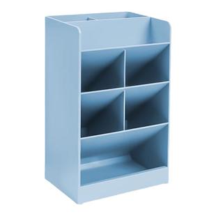 得力笔筒斜插式ins桌面收纳透明笔桶桌面笔架学生多功能笔筒儿童男孩创意时尚可爱大容量文具笔盒磨砂亚克力