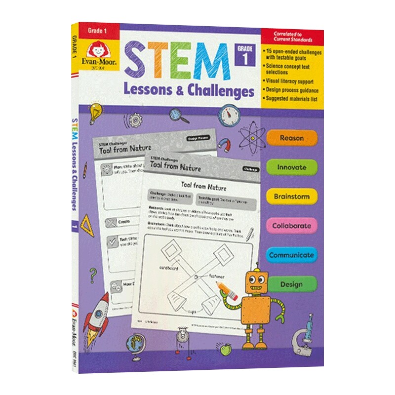 英文原版 STEM lessons & challenges Grade 1 STEM教育 课程与挑战 一年级 英文版 进口英语原版书籍
