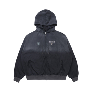 韩潮badblood英伦做旧连帽卫衣休闲运动帽衫宽松扎染拉链印花外套