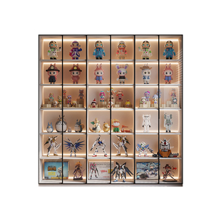 国补全实木定制手办玻璃八门大展示柜书房靠墙收纳储物柜家用陈列