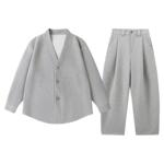 秋季新款休闲风时尚套装韩版简约休闲长袖外套时尚休闲裤男女同款