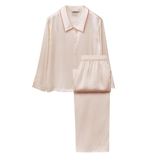 超柔软』桑罗真丝睡衣套装100%桑蚕丝舒适长袖家居服外穿送礼盒装