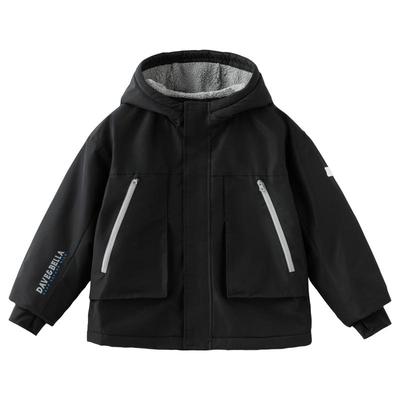 戴维贝拉儿童外套女童防水加厚外套男童防风上衣冬装新款童装户外