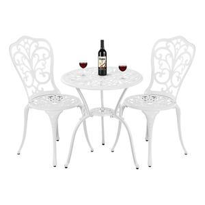 阳台小桌椅三件套铸铝一桌两椅休闲庭院花园欧式茶几桌椅组合圆桌