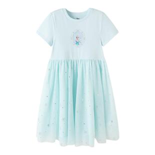 【迪士尼IP】巴拉巴拉女童裙子儿童连衣裙夏装爱莎网纱公主裙休闲