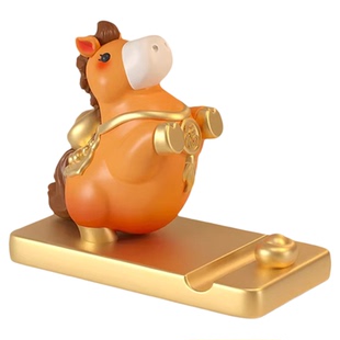 高端马年吉祥物创意生日礼物新年本命年马上有钱手机支架文创摆件