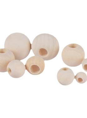 大孔木珠DIY汽车坐垫带孔散珠子