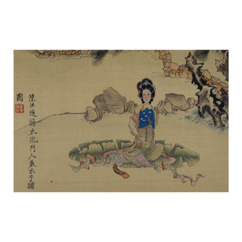 朵云轩木版水印 陈洪绶·纨扇仕女图 非遗国画 绢本