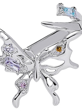 QG小众设计清冷感蝴蝶戒指女百搭食指戒轻奢高级感开口戒指环礼物