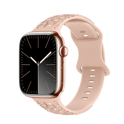 质感浮雕花纹硅胶适用iwatch表带