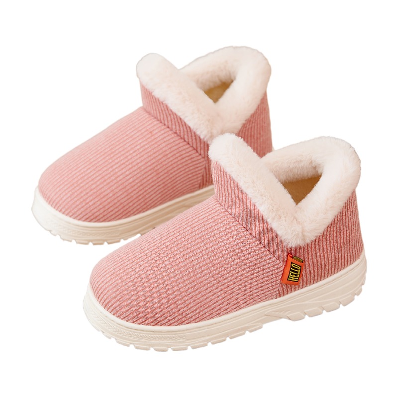 棉拖鞋男女包跟加绒保暖防滑厚底毛毛月子居家室内冬季带后跟棉鞋