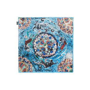 敦煌研究院莲花飞天藻井真丝丝巾女2026新款发带系脖夏季薄款长条