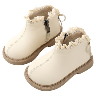 小步点女宝宝靴子冬鞋加绒棉鞋公主鞋女童鞋子短靴婴儿软底学步鞋