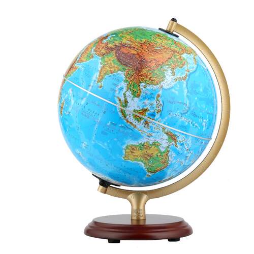 中图社·博目25cm高清地形地球仪 高中生用 高清 学生专用 中英文书房办公装饰中号摆件LED灯