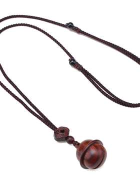 可打开檀木宫铃铛项链长款嘎乌盒放东西挂件女木质毛衣链秋冬新款