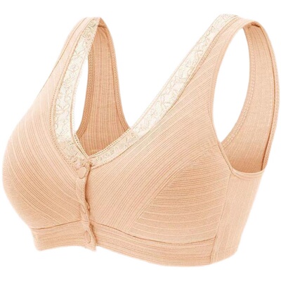 纯棉妈妈无钢圈背心式大码文胸