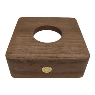 实木黑胡桃LED发光底座3D内雕水晶球小夜灯佛像摆件卧室床头台灯