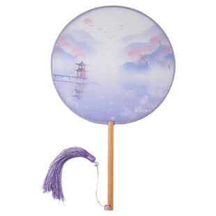 三曼多扇子古风团扇半透明舞蹈扇汉服摄影配饰中国风礼品宫廷风