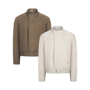 PMET「巴恩风」立领格纹拼接夹克 老钱宫廷风通勤薄款情侣外套春