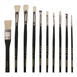 心塑造水粉笔单支黑杆王世君丙烯油画扇形水洗猪鬃勾线美术生专用