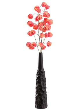 极简黑色花瓶高级感摆件细长高客厅桌面插花玄关电视柜装饰摆设品