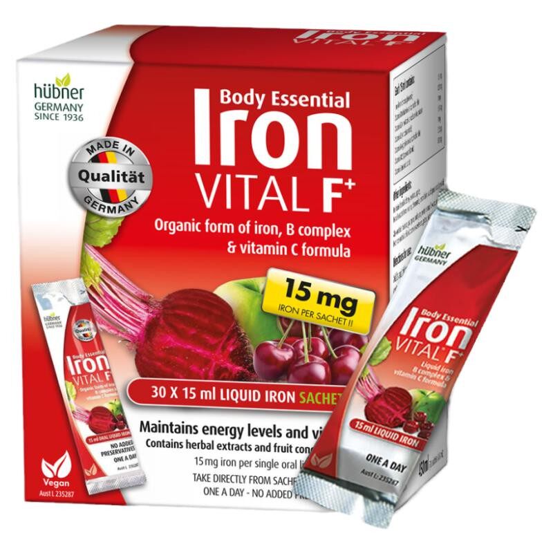 澳洲直邮HUBNER IRON VITAL便携铁元素30袋澳洲版本