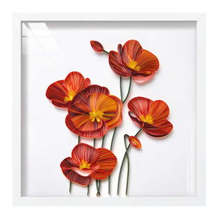 40x40cm衍纸手工画零基础插槽材料包套装花卉植物家居DIY框画挂墙