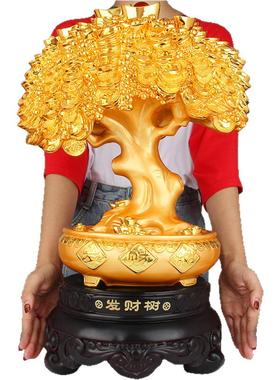 聚宝盆摇钱树大号工艺品开业摆件