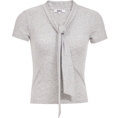 ONLY设计感系带V领修身T恤