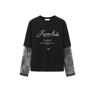 REVAN芮范设计师款优雅轻盈感蕾丝袖子T恤RM91001090