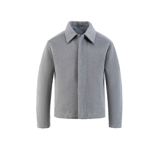 轻熟风毛呢行政夹克男秋冬季新款潮牌高级感短款翻领呢子大衣外套