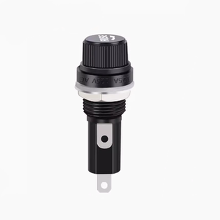 玻璃保险丝座FUSE保险管5X20黑色6X30mm螺旋耐高温胶木熔断器底座
