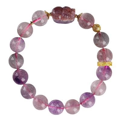 吸金纳贵金富彩光超七水晶手链