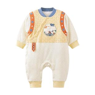 微狮牧尼宝宝棉服冬季婴儿棉衣夹棉连体衣棉袄加厚保暖哈衣爬爬服