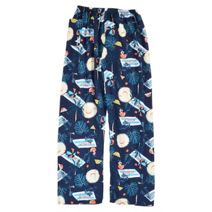 大码高个子女加长版情侣睡裤夏季绵绸直筒裤超薄棉绸长裤家居裤男