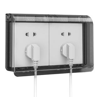 86型防水盒粘贴式浴室卫生间厨房双联二位两位连体开关插座防水罩