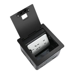 隐藏式地插座隐形不锈钢超薄地插保护盖罩侧插防水开启式五孔网络