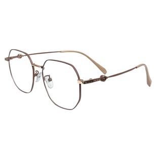 超轻奶茶色金丝眼镜女超轻时尚显年轻老花镜防蓝光素颜百搭老光镜