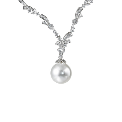 西大班仿海水珍珠吊坠礼服项链