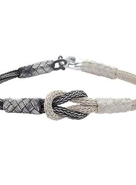 青丝白发土耳其编织纯银情侣手链