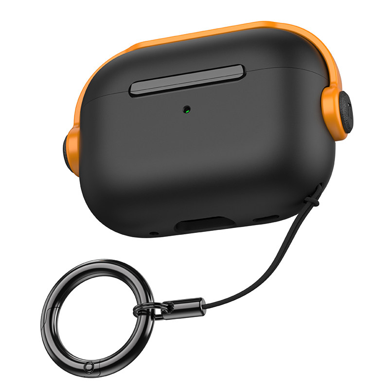 适用苹果AirPods4/5耳机保护套pro2/1/2代/pro/3代创意卡扣磨砂防摔pro3环扣简约挂绳