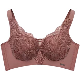 大胸显小内衣女薄款文胸无钢圈大码D杯收副乳聚拢调整型上托胸型