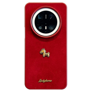 适用华为mate70pro+手机壳马年新款创意立体小金马mate60pro吊坠挂绳mate70秋冬绒布pura80/70pro+防摔男女款