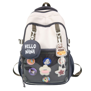 黑色书包女小学生高颜值ins小众痛包双肩2025新款大容量初中背包