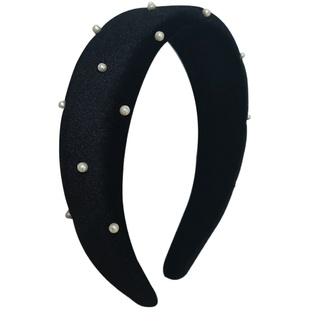 《繁星之夜》高颅顶珍珠显脸小宽发箍女网红复古法式发带头箍丝绒