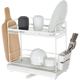 日本ASVEL抗菌双层厨房沥水架置物架晾放碗碟盘收纳架碗架沥水架